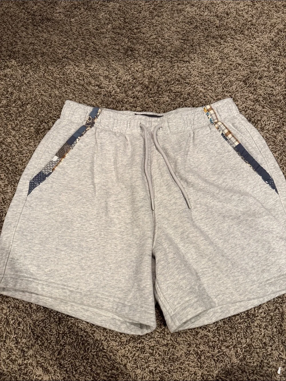 Abercrombie & Finch Gray with Patch Work Sweat Shorts